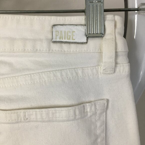 PAIGE Premium Denim Optic White KYLIE CROP 5 Pocket Logo Hardware Jeans - Picture 11 of 13